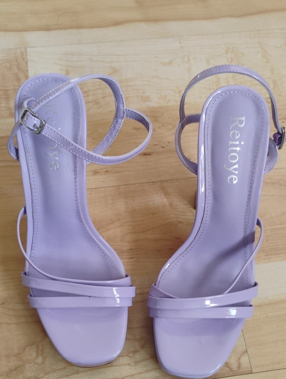 Reitoye Lilac Strappy Block Heel Sandals for Women